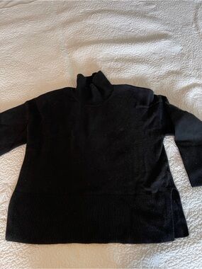 Banana Republic Black Ribbed Mock Neck Sweater